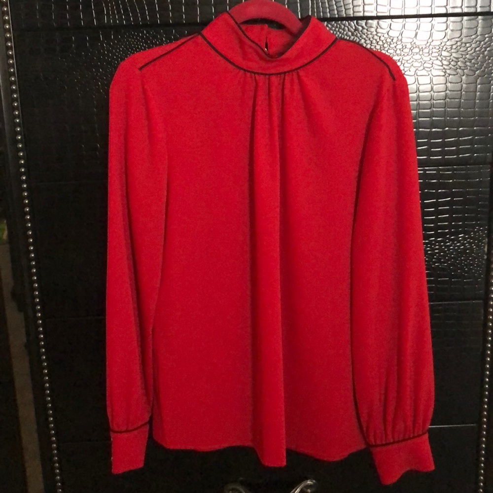 Calvin Klein Mock Neck Long Sleeve Blouse
